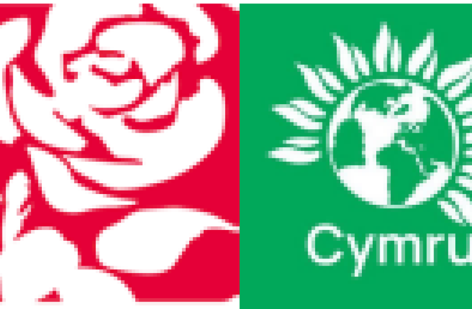 Party Logos: Plaid Cyrmu, Liberal Democrats, Labour, Welsh Greens, Welsh Conservatives, Reform UK